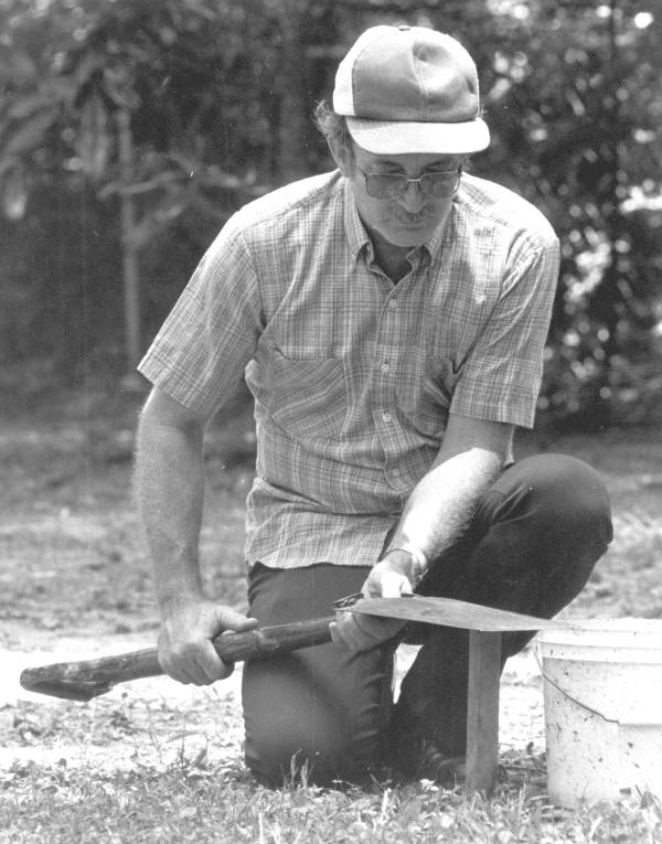 Man digging for worms