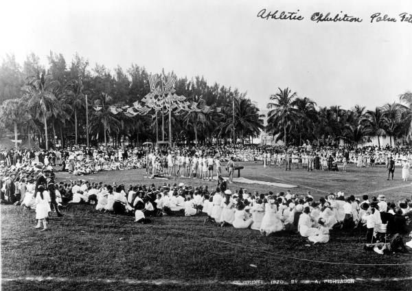 Athletic games in Royal Palm Park during the Palm Festival - Miami, Florida.