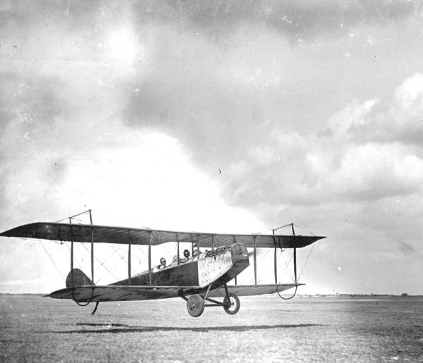 Biplane "Jenny" a few feet off the ground - Miami, Florida