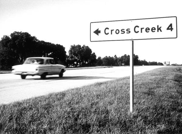 Cross Creek road sign on U.S. Highway 301 - Cross Creek, Florida