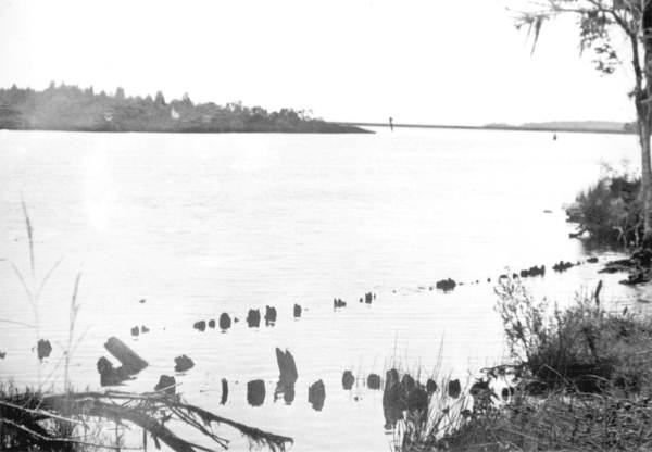 Pilings in the river by Fort San Marcos de Apalache - St. Marks, Florida