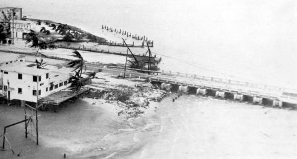 Bird's eye view of Hurricane Donna - Upper Matecumbe Key, Florida