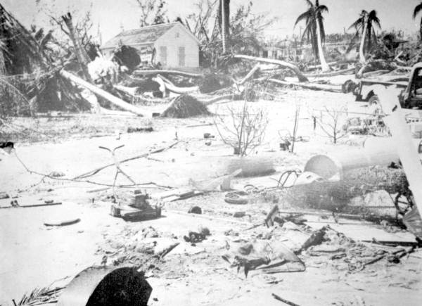 Debris left in the wake of Hurricane Donna - Upper Matecumbe Key, Florida
