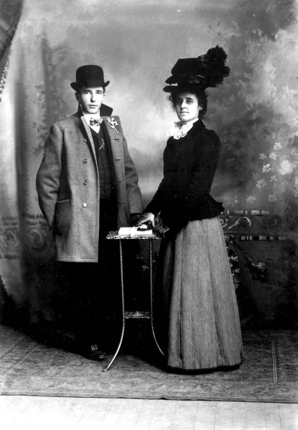 Unidentified couple posed for portrait - Pensacola, Florida.