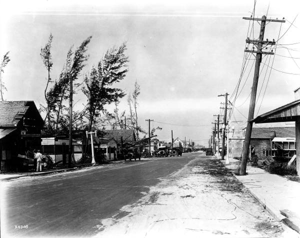 Hurricane damage on 79th Street - Miami, Florida.