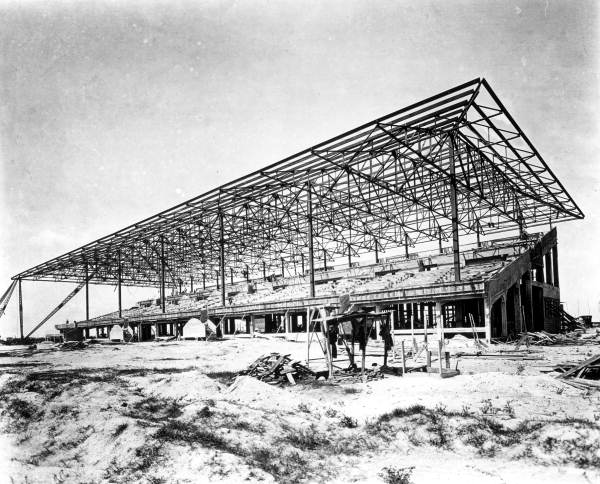 Construction of the Hialeah Park horse racing grandstand - Hialeah, Florida