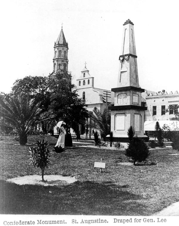 Confederate monument by the old Spanish cathedral - Saint Augustine, Florida