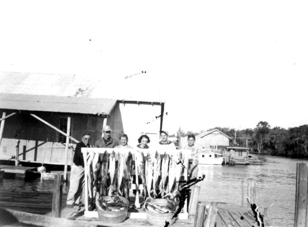 Group with day's catch - Saint Marks, Florida