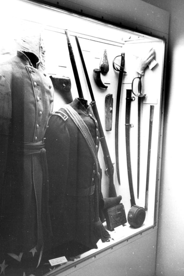 Exhibit case in the Olustee Battlefield museum - Olustee, Florida