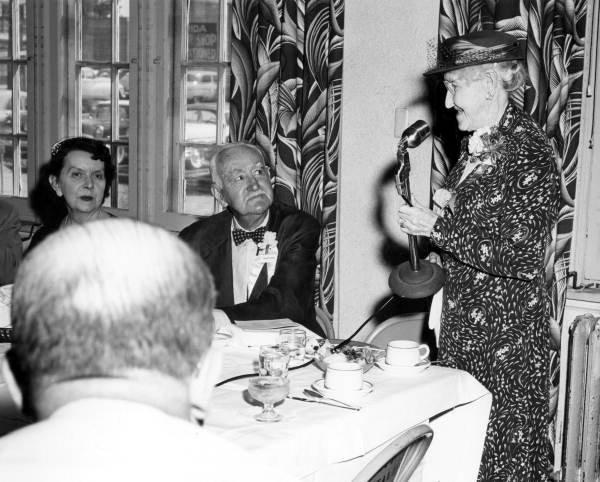 Mrs. Milton A. Smith speaking during newspaper anniversary - Tallahassee, Florida
