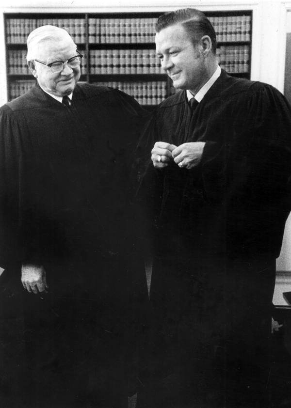Ex-judge Alto Adams and new Supreme Court Justice David L. McCain - Tallahassee, Florida.