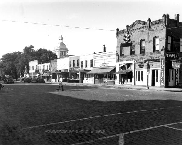 Businesses on the west side of Monroe Street between Pensacola and Jefferson - Tallahassee, Florida.