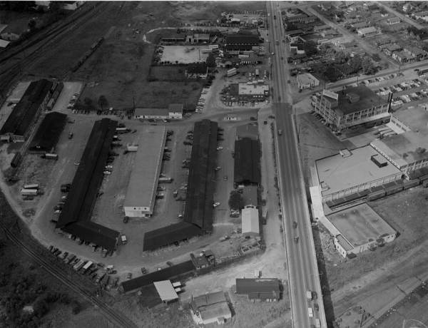 Aerial view overlooking Beaver Street near Robinson Avenue - Jacksonville, Florida.