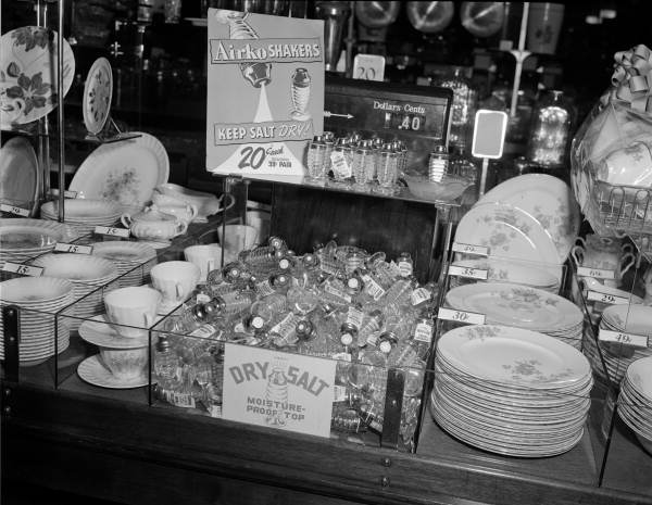 Salt shaker display at Kress 5 + 10..
