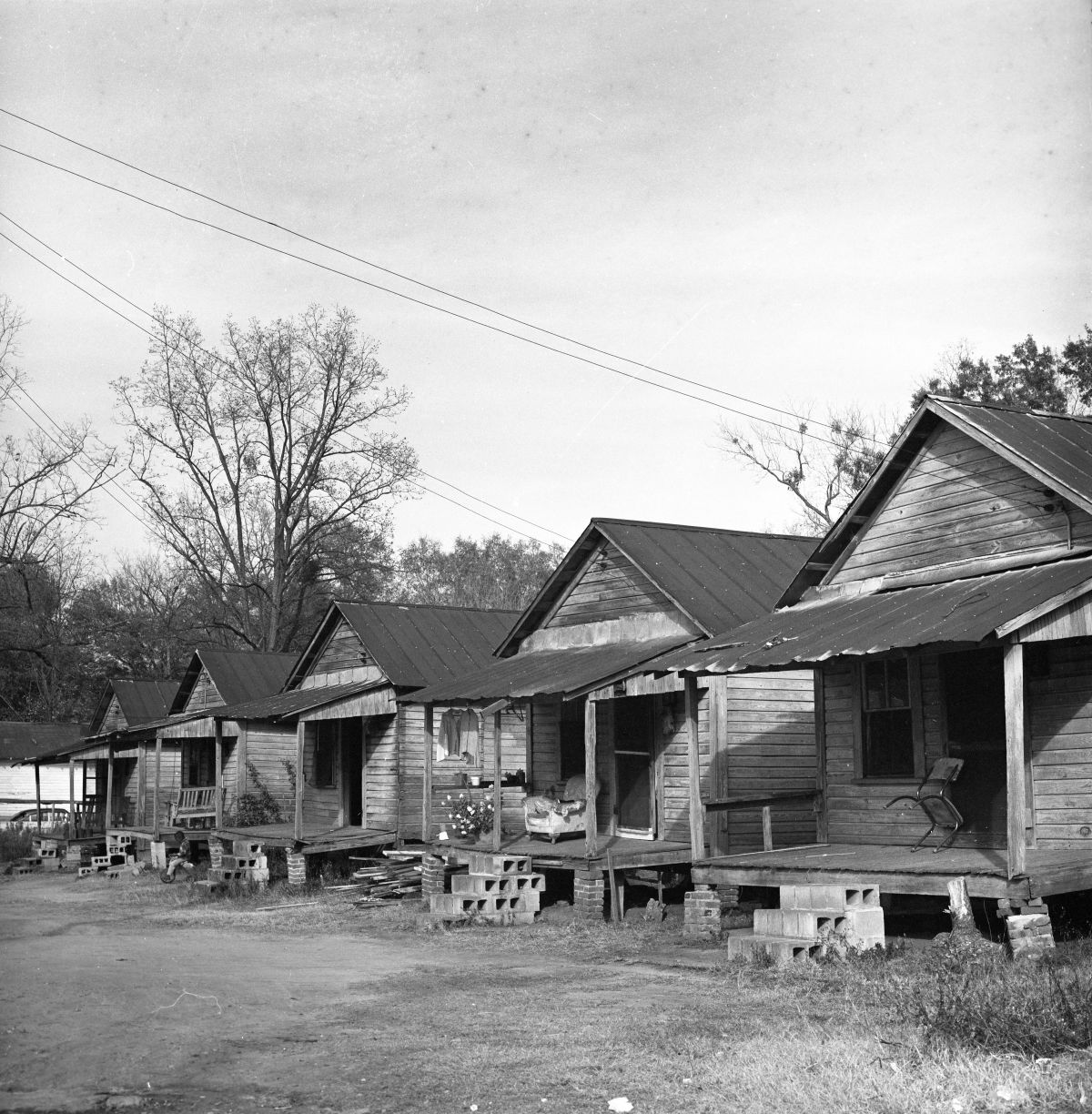 View showing African American homes on Copeland St. in Tallahassee, Florida.