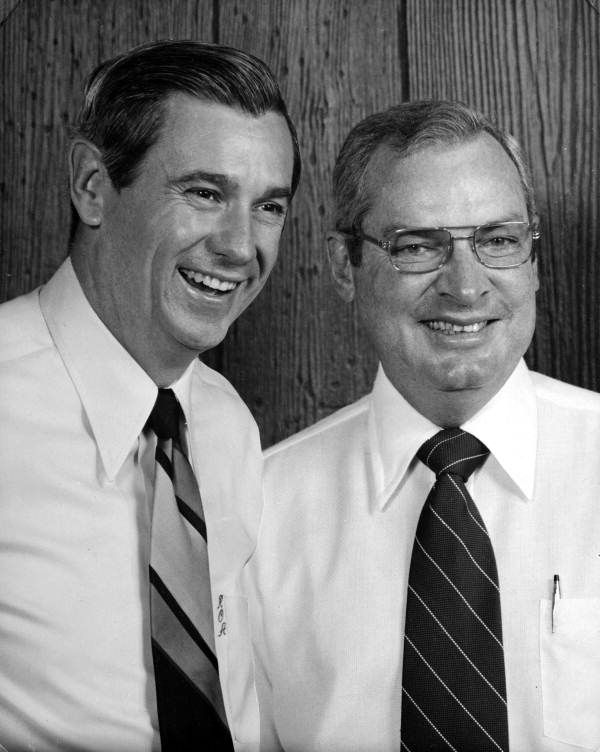 Governor Reubin O'D. Askew sharing a laugh with State Senator Jim Williams - Tallahassee, Florida.