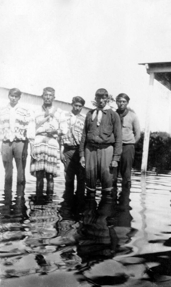 Displaced Seminoles from the Big Cypress Seminole Indian Reservation at a temporary camp in Immokalee, Florida.