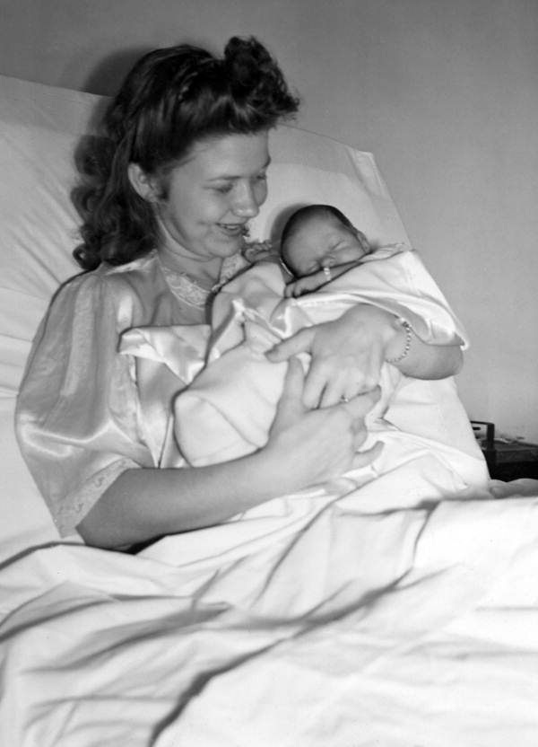 Mother with her newborn baby.