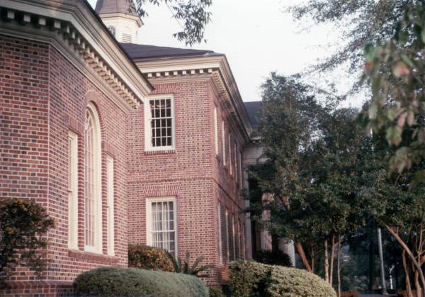 Close-up view of the Florida Bar building at 651 E. Jefferson St. in Tallahassee, Florida.