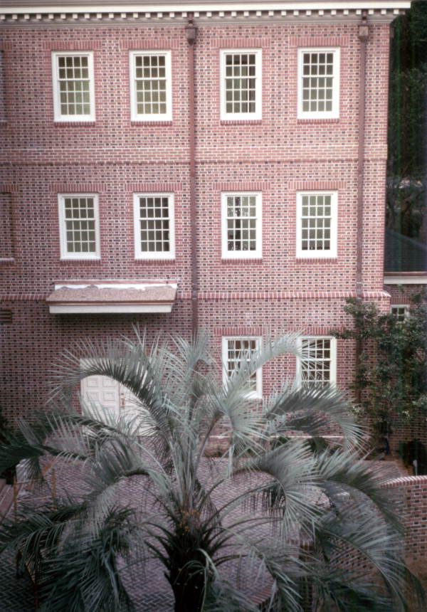 Close-up view showing a section of the Florida Bar building at 651 E. Jefferson St. in Tallahassee, Florida.