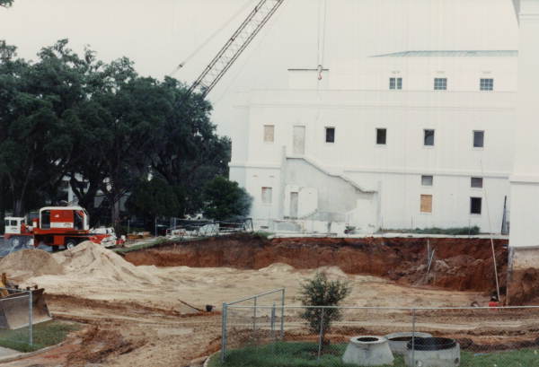 View showing work being done during renovation and addition to the Supreme Court Building in Tallahassee, Florida.