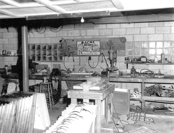 View of the workshop at Acme Taxineon Sales