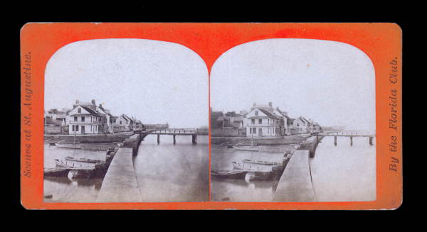 Looking down the sea wall at the city by the water - Saint Augustine, Florida