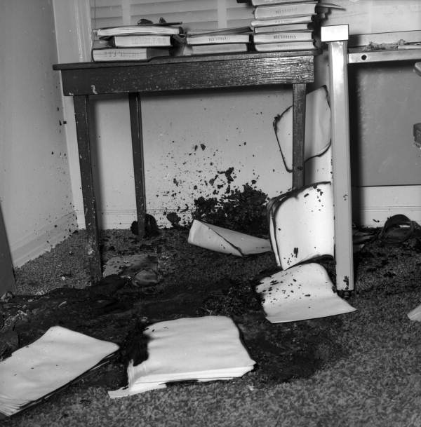 Interior view of a house at 1122 N. Bronough St. after an arson fire - Tallahassee, Florida.