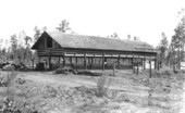 Pole-constructed sheep shed.