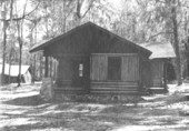 Guest cabin at the Oleno forestry training camp (Oleno State Park) constructed by the CCC - Columbia County, Florida.