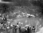 African American citizens attend a baptism
