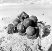 Cannonballs retrieved from shipwreck