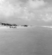 People sitting on chairs at the beach - Anastasia Island, Florida