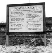 A marker in front of Fort San Carlos de Barrancas - Pensacola, Florida.