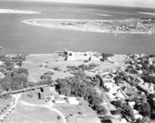 Aerial view of Castillo de San Marcos and city buildings - Saint Augustine, Florida