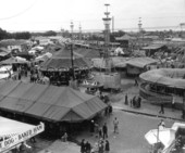 View of amusement rides at the Florida State Fair - Tampa, Florida