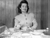 Miss Frances Jones ready to enjoy the grapefruit - Tallahassee, Florida.