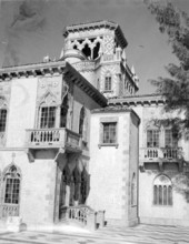 Close-up view of the John Ringling mansion, Ca'd'Zan, in Sarasota, Florida.