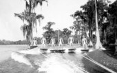 Water skiers performing at Cypress Gardens - Winter Haven, Florida