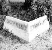 Street marker at Golf Street and Links Avenue - Sarasota, Florida.