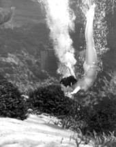 Teresa Myers performing graceful underwater acrobatics at Weeki Wachee Springs near Brooksville.