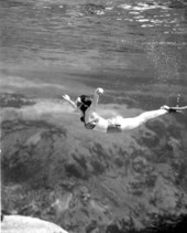 Geraldine Hatcher from Hudson, Florida performing graceful underwater ballet at Weeki Wachee Springs near Brooksville