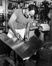 Cyril Marshall cutting metal - Key West, Florida