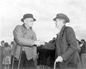 Hance Osteen greets friend Jasper Aderhold - Gilchrist County, Florida