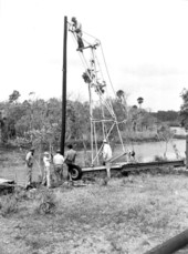 Construction of boat landing.