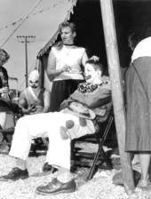 Clown face painting at the Sarasota High School Sailor Circus