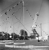 Trapeze artists of the Sarasota High School Sailor Circus