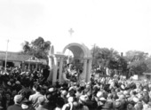 Crowd gathered for Tarpon Springs' Epiphany celebration - Tarpon Springs, Florida