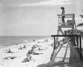 Vero Beach lifeguard tower and beach scene.