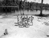 Florida State University Tarpon Club practicing their routines on land - Wakulla Springs, Florida